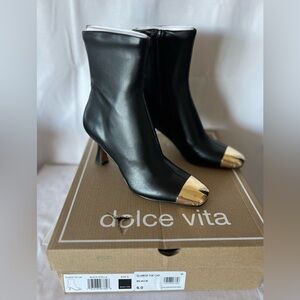 Dolce Vita Black Boots with Gold Accents